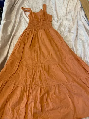 needii smocked dress orange 100% cotton thumbnail 5