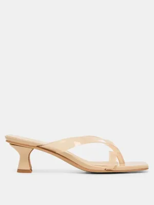 Dolce Vita Brevel Nude Vinyl Praline Jelly PVC Clear Strap Slide Sandal Heels thumbnail 2