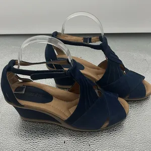Earth Curvet navy wide wedge sandal size 7D thumbnail 3