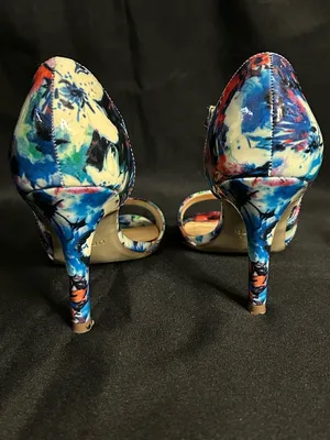 Unisa Women’s Blue Floral Open-Toe Women's Dress 3.5” Heels SZ 7 thumbnail 4