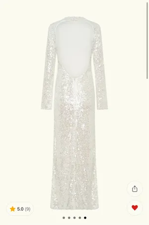 Meshki Sofia Long Sleeve Sequin Maxi Dress - White thumbnail 7