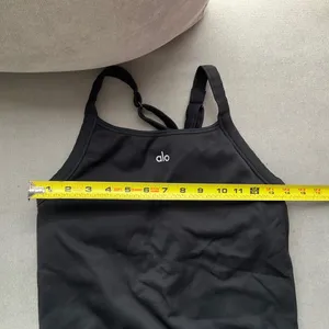 Alo Yoga Seamless Ribbed Favorite Full Length Bra Tank Black M thumbnail 3