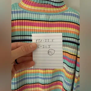 Chadwick's VTG Multicolor Striped Turtleneck Sweater Cotton Comfy Soft Retro Hippie Boho XL thumbnail 8