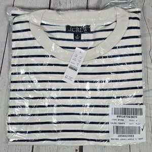 J. Crew Structured muscle T-shirt in stripe mariner cotton‎ M NWT thumbnail 8