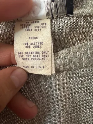 Vintage 80s 90s Alexis Fashions Silver Metallic Lurex Knit Dress Made in USA thumbnail 4