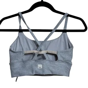 Vuori Ribbed Cropped Tank Top Sports Bra‎ Light Grey Performance Women's S thumbnail 4
