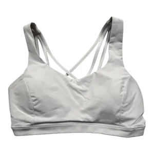 Lululemon Free To Be Serene Sports Bra Womens 8 White Strappy Back LW2AJ8S thumbnail 1