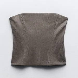 Zara strapless rhinestone top thumbnail 3