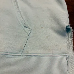 Aerie Hoodie Women S Light Blue Oversized Raw Hem V-Neck Sweatshirt thumbnail 4