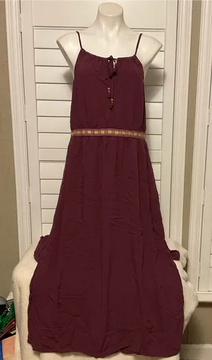 Faded Glory Plum Spaghetti Strap Maxi Dress thumbnail 1