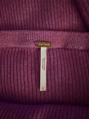 Free People Borderline Knit Wrap Midi Skirt Pink Ribbed Side Tie Slit Large NWOT thumbnail 9