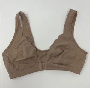Wireless Bralette Women M Nude Scalloped Front Closure VNeck Comfort Stretch thumbnail 1