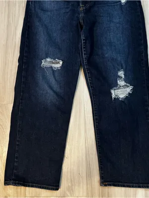 Levi’s women’s ribcage straight ankle jeans distressed dark wash plus size 32 thumbnail 4
