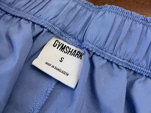 Gymshark Scallop Hem Running Shorts Light Blue Elastic Waist Size Small thumbnail 6