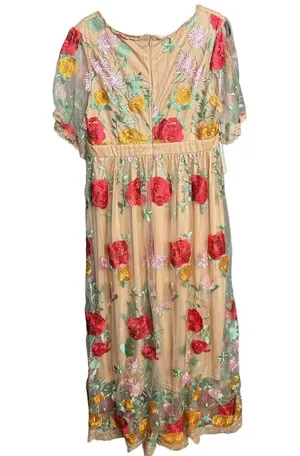 Xpluswear Elegant Floral V-Neck Maxi Dress XL thumbnail 8