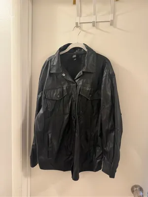wild fable Black Faux Leather Overshirt Jacket thumbnail 2