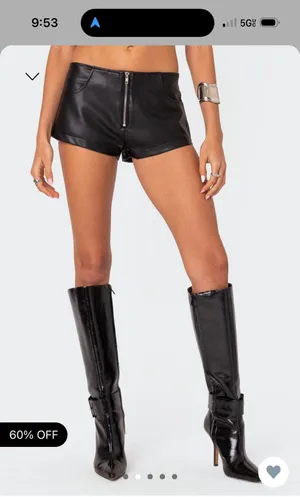 Edikted Micro Leather Shorts thumbnail 2