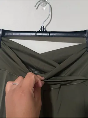 Aerie 7/8 Crossover Legging Large in Olive Green thumbnail 4