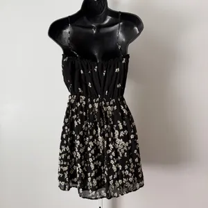 Reformation S Black Cottage Fairy 90s Soft Girl‎ Floral Mini Dress Summer thumbnail 4