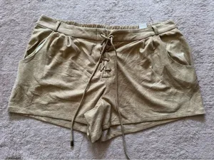 Maurices Shorts Women's Beige Faux Suede Lace Up Stretch Drawstring Size‎ XL NWT thumbnail 1