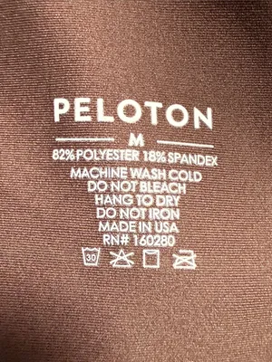 PELOTON Women's Chocolate Brown Asymmetric Cropped Sports Bra with Purple Logo thumbnail 11
