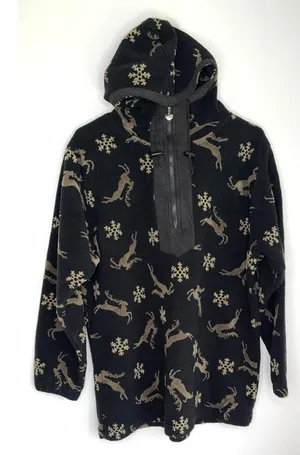 Vintage Obermeyer Reindeer Fleece Hoodie Half Zip thumbnail 1