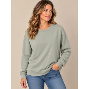 Banana Republic Women Sweatshirt XL Sage Green Clean Fleece Crew Neck Pullover thumbnail 2