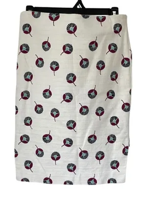 Ann Taylor‎ LOFT Women's Size 2 White Multi-Color Floral Woven Pencil Skirt thumbnail 1