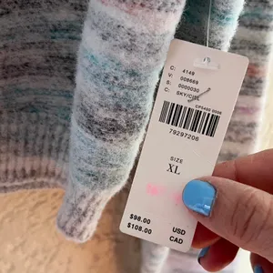 Daily Practice Anthropologie Cozy Cardigan Pastel Cropped Soft Girl Women XL NWT thumbnail 4