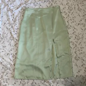 Abercrombie Mint Satin Midi Skirt thumbnail 1