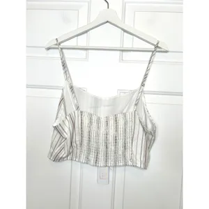 Sage The Label Crop Top XL Ivory Multi NWT Striped Smocked Boho thumbnail 2