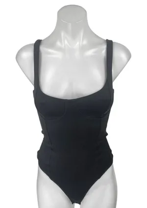 Abercrombie & Fitch Black Sleeveless Scoop Neck Cami Tank Bodysuit Top Size XXS thumbnail 1