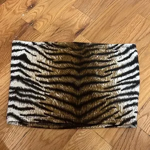 Boutique tiger print tube top crop top. thumbnail 1