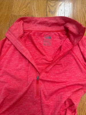 🍎The North Face Women's coral Heather Quarter-Zip Long Sleeve Top thumbnail 7