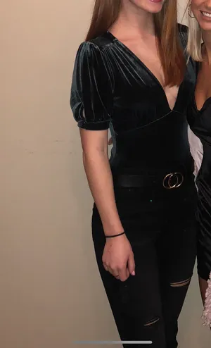 Velvet Short Sleeve Bodysuit thumbnail 2