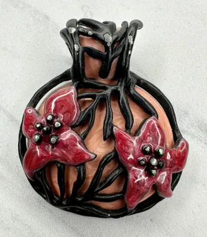 Chico's Vintage Floral Enamel Pendant ✨ thumbnail 1