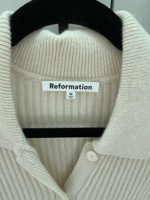 Reformation Fantino Cashmere Collared Sweater thumbnail 2