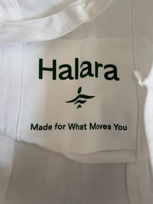 Halara White Logo Green Letter Print Casual Canvas Tote Bag NWT thumbnail 8