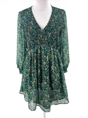 Anthropologie Ranna Gill Tia Smocked‎ Mini Dress Sz S floral thumbnail 4