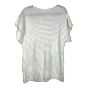 Unbranded White Knit Sweater 3D Floral Applique Multi Color - Sz Large thumbnail 3