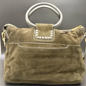 HOBO Shiela Herb Olive Green Suede Leather Medium Satchel Crossbody Bag thumbnail 7
