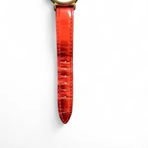Michelle Louise‎ Women's Red Metallic Buckle Band Analog Watch Leather Hearts thumbnail 3