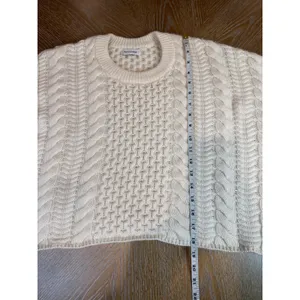 Naadam Wool Cashmere Cable Knit Cropped Sweater Cream Ivory Medium thumbnail 8