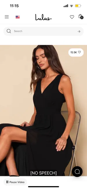 New Lulus Thoughts of Hue Black Surplice Maxi Dress Size Large MSRP $99 thumbnail 3