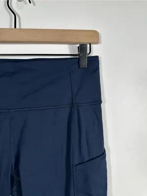 Lululemon Fast & Free Crop II Nulux 19” True‎ Navy Running Leggings Size 10 thumbnail 7