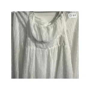 SHEIN White Swiss Dot Long Sleeve Tie Back Cutout Mini Dress Size M thumbnail 4