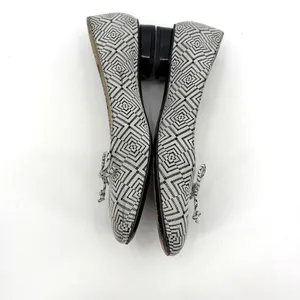 Stuart Weitzman Ballet Flats Sz 7.5N Geometric Bow Leather Preppy Old Money Slip thumbnail 4