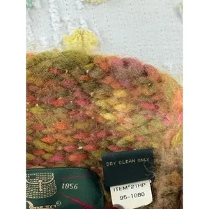 Orvis Womens L 100% Wool Chunky Knit Mock Neck Sweater Multicolor Space Dye 21HP thumbnail 7