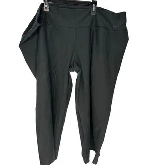 Nike Dri-Fit Cropped Wide Leg Pants Women's Plus Size 3X Black Athleisure Active thumbnail 1