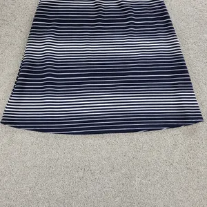 Margaret M Womens Skirt‎ Large Navy White Stripe A Line Mini Stretch Lined thumbnail 8